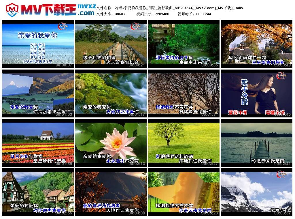冷酷-亲爱的我爱你_国语_流行歌曲_MB201374
